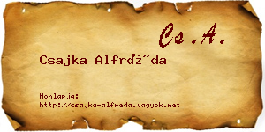 Csajka Alfréda névjegykártya